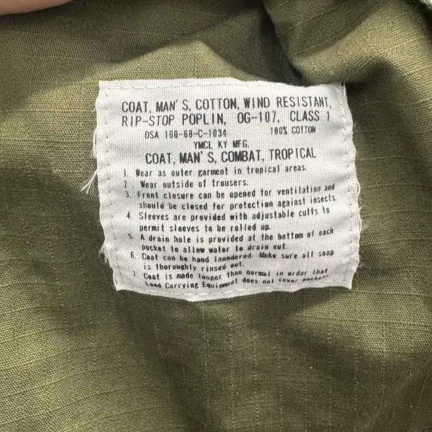 [BUNJANG] US Military OG-107 Jungle Jacket Ripstop M-R / 미군 베트남전 OG-107 정글자켓 립스탑 M-R