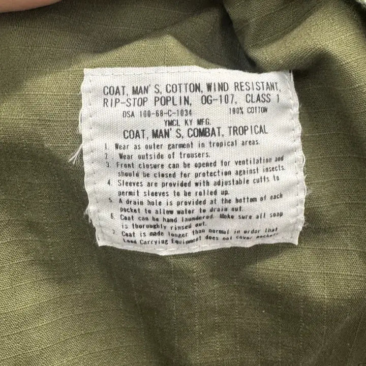 [BUNJANG] US Military OG-107 Jungle Jacket Ripstop M-R / 미군 베트남전 OG-107 정글자켓 립스탑 M-R
