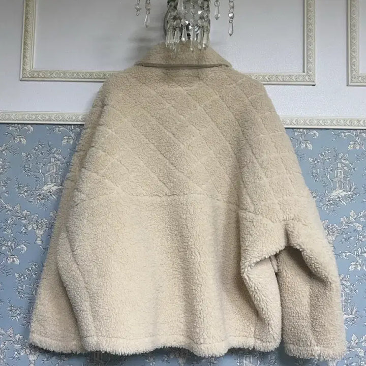 [BUNJANG] Trend Collection Oversized Oatmeal Sherpa Short Coat / 트렌드컬렉션 빅사이즈 뽀글이 숏코트 66~77~88