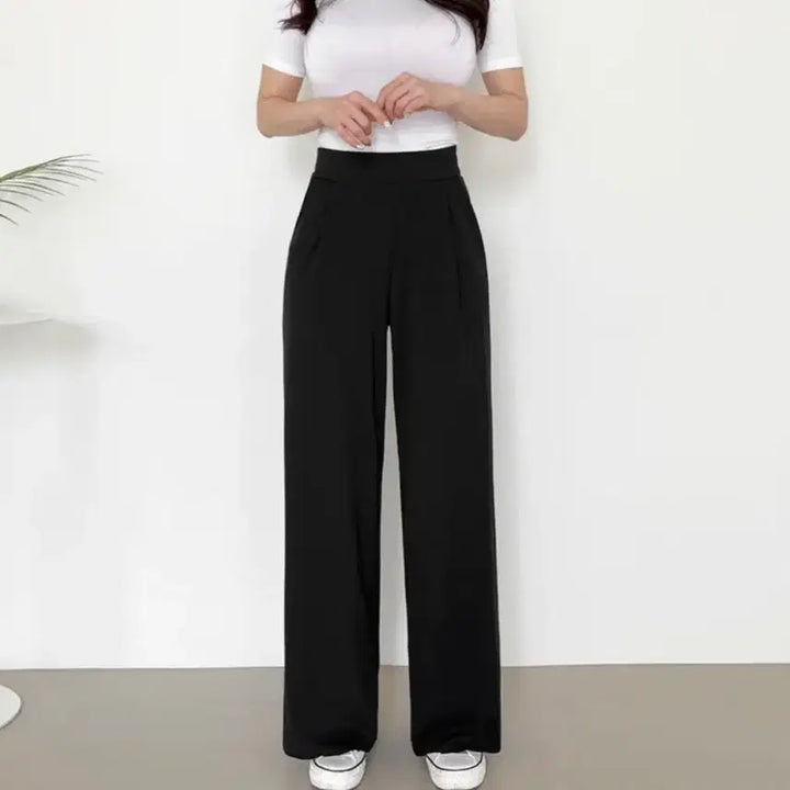 [BUNJANG] A-bly Banding Wide Pants Black / 에이블리 밴딩 와이드팬츠 블랙