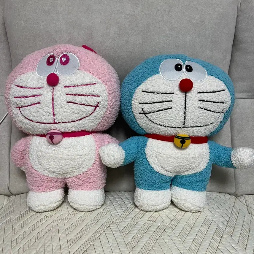 [BUNJANG] Doraemon Pink/Blue Set Plush Doll / 도라에몽 인형 핑크/블루 세트 40cm