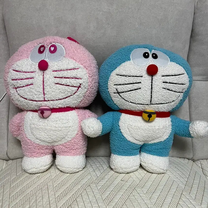 [BUNJANG] Doraemon Pink/Blue Set Plush Doll / 도라에몽 인형 핑크/블루 세트 40cm