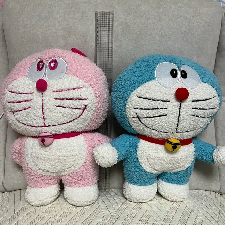 [BUNJANG] Doraemon Pink/Blue Set Plush Doll / 도라에몽 인형 핑크/블루 세트 40cm