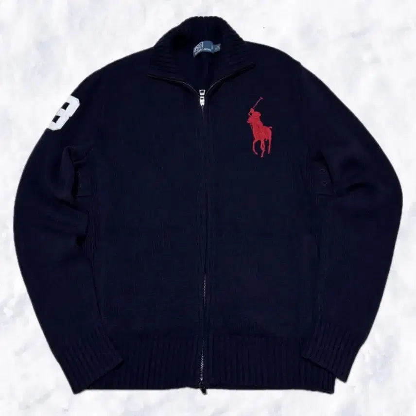 [BUNJANG] Polo Ralph Lauren Navy Big Pony Knit Zip-up / 폴로 랄프로렌 네이비 빅포니 니트 집업