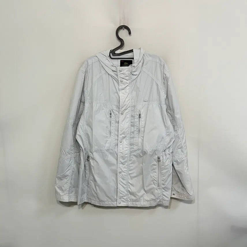 [BUNJANG] Lacoste Nylon Hooded Windbreaker Jacket / 라코스테 나일론 후드 바람막이 105