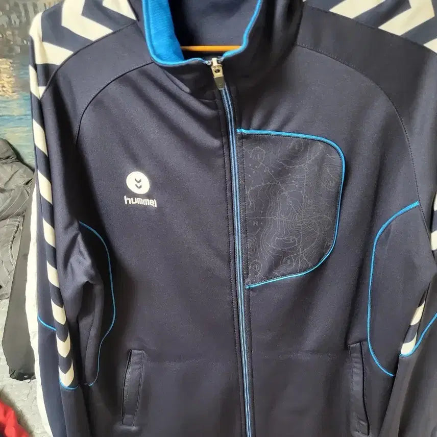 [BUNJANG] Hummel Navy Fleece Track Jacket / 험멜 기모 네이비 트랙 자켓
