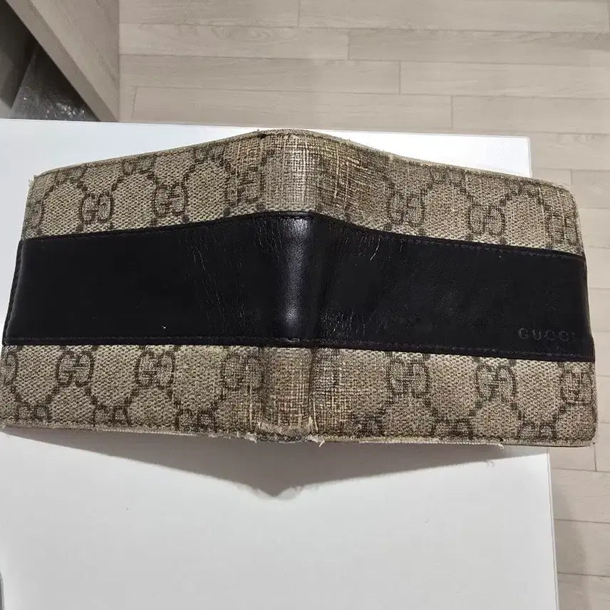 [BUNJANG] Gucci GG Supreme Canvas Bifold Wallet / 구찌 GG 수프림 캔버스 반지갑 베이지 에보니