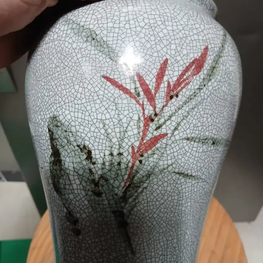 [BUNJANG] Antique Celadon Porcelain Vase / 골동빙렬철화석란도화병