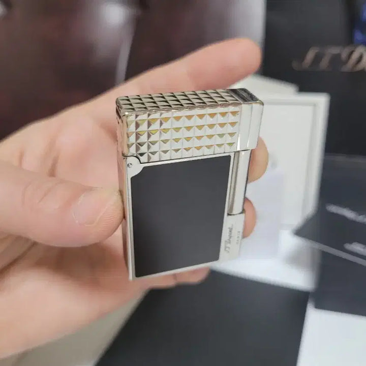 [BUNJANG] S.T. Dupont Line 2 Gatsby Lighter Black Lacquer Palladium / [풀세트] 듀퐁라이터 라인2 ca18067 개츠비 블랙 래커 팔라듐 백금