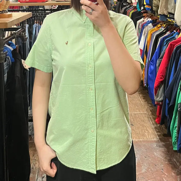 [BUNJANG] HI Polo Short Sleeve Shirt - Green / [HI] 폴로 반팔 셔츠 그린