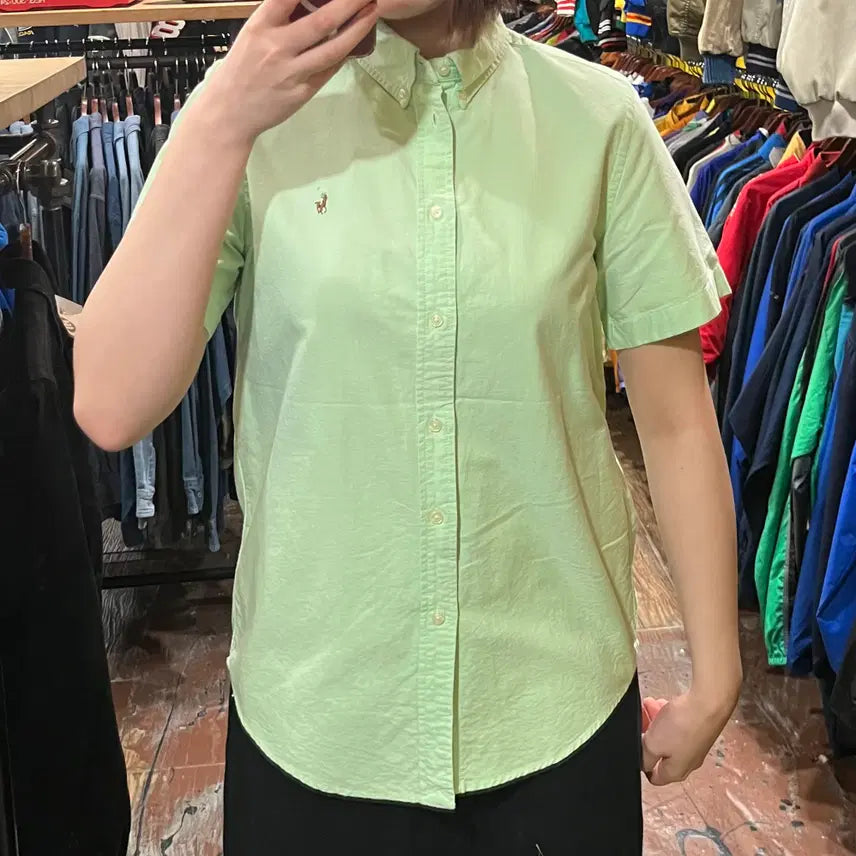 [BUNJANG] HI Polo Short Sleeve Shirt - Green / [HI] 폴로 반팔 셔츠 그린