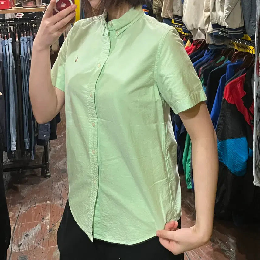 [BUNJANG] HI Polo Short Sleeve Shirt - Green / [HI] 폴로 반팔 셔츠 그린
