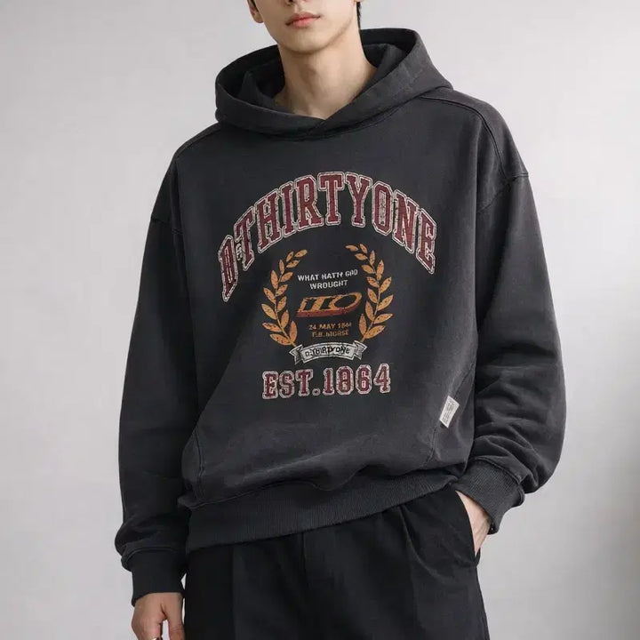 [BUNJANG] D:THIRTYONE College 1944 Pigment Hoodie / [남여공용 1 (90~95)]디써티원 컬리지 1944 피그먼트 후디
