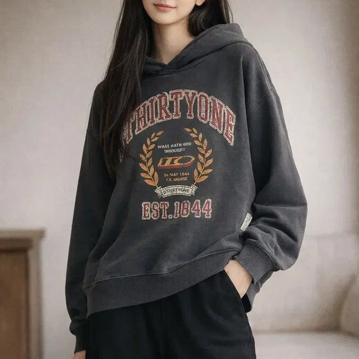 [BUNJANG] D:THIRTYONE College 1944 Pigment Hoodie / [남여공용 1 (90~95)]디써티원 컬리지 1944 피그먼트 후디