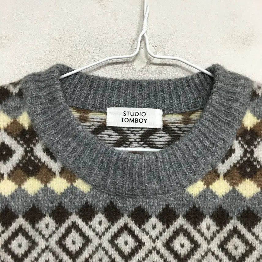 [BUNJANG] Studio Tomboy Jacquard Wool Knit Sweater / 22 스튜디오톰보이 자카드 울 니트 F