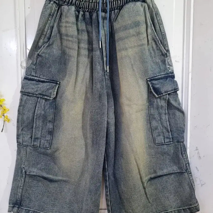 [BUNJANG] Unisex Bermuda Denim Shorts / 남여공용 봄. 여름. 버뮤다 청 7부부반바지.  새상품. 허리32까지