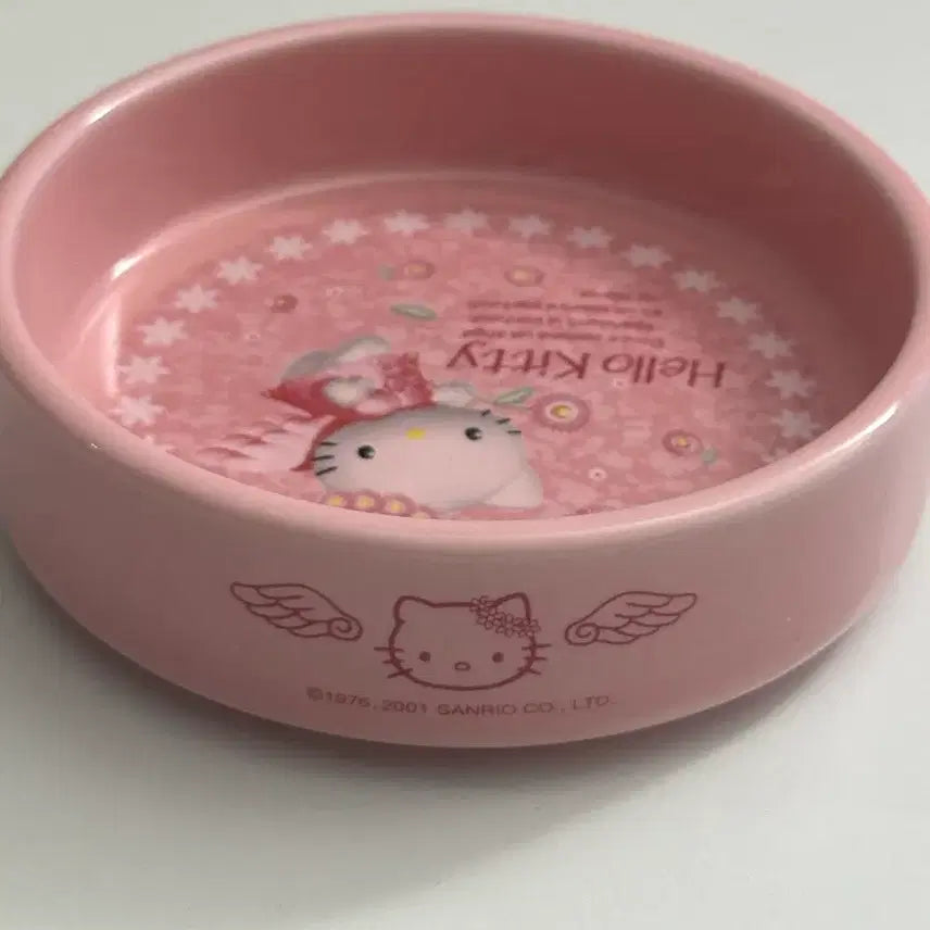 [BUNJANG] Vintage Hello Kitty Angel Glass Tray Storage Box / 고전 키티 엔젤 유리 트레이 보관함