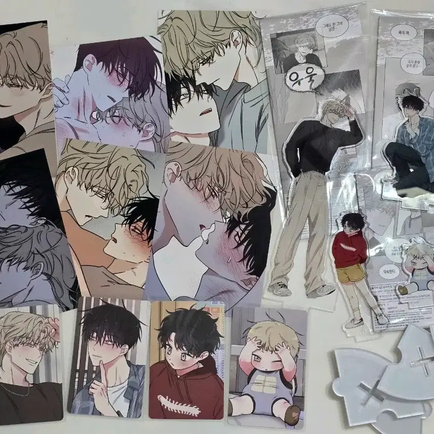 [BUNJANG] Mulgaeui Bam Webtoon Acrylic Stand and Photo Bundle Set / 물가의밤 물밤 팝업 봄툰 재이미샵 아크릴스탠드 스킨십인화사진6종 일괄양도