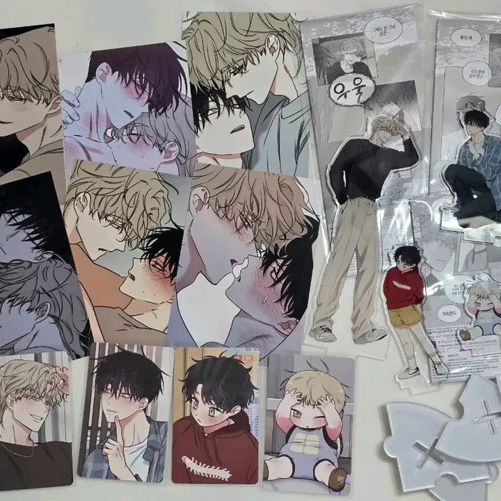 [BUNJANG] Mulgaeui Bam Webtoon Acrylic Stand and Photo Bundle Set / 물가의밤 물밤 팝업 봄툰 재이미샵 아크릴스탠드 스킨십인화사진6종 일괄양도