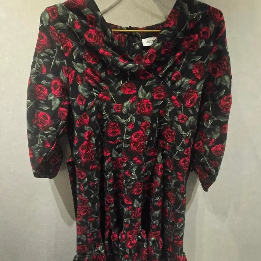 [BUNJANG] Rose Print Mini Dress / 장미꽃무늬 미니 원피스