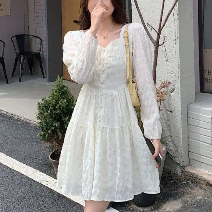 [BUNJANG] Self Wedding Dress / 교신 셀프웨딩 원피스(하객룩 결혼식 피로연 데이트룩 파티룩