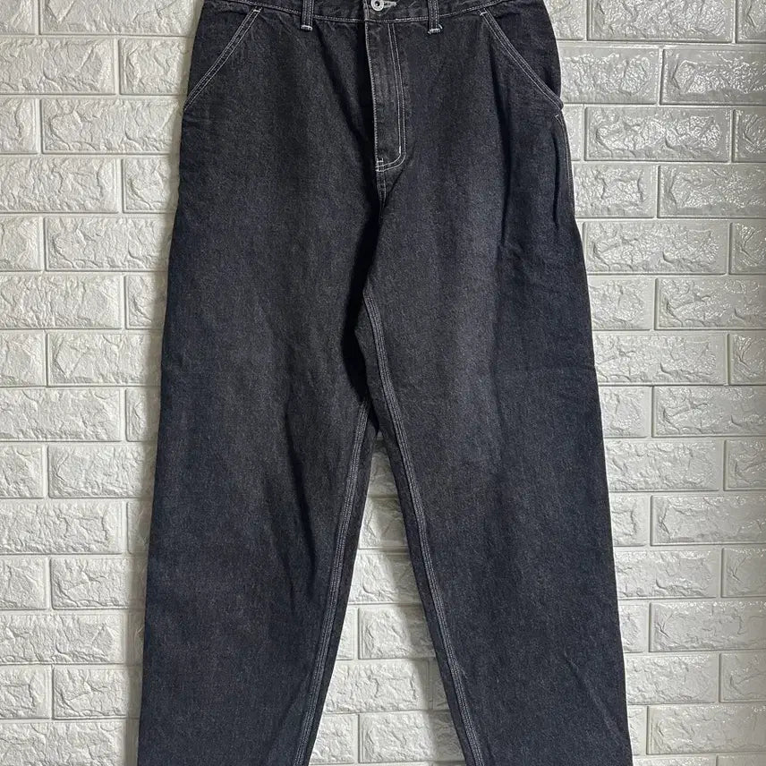 [BUNJANG] Outstanding Loose Fit Carpenter Black Denim Pants S / 아웃스탠딩 루즈핏 카펜터 블랙 데님 팬츠 S