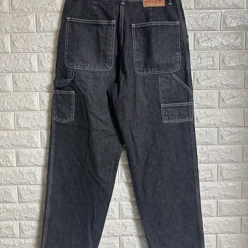 [BUNJANG] Outstanding Loose Fit Carpenter Black Denim Pants S / 아웃스탠딩 루즈핏 카펜터 블랙 데님 팬츠 S