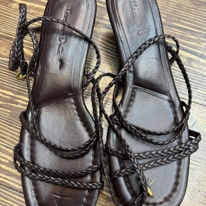 [BUNJANG] Massimo Dutti Braided Leather Strap Sandals / 마시모두띠 브레이디드 레더 스트랩샌들 (230)