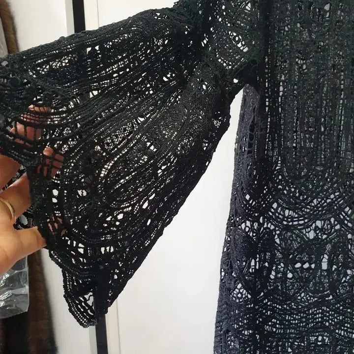 [BUNJANG] Black Lace Punching Dress / 블랙 레이스 펀칭 원피스 55.66