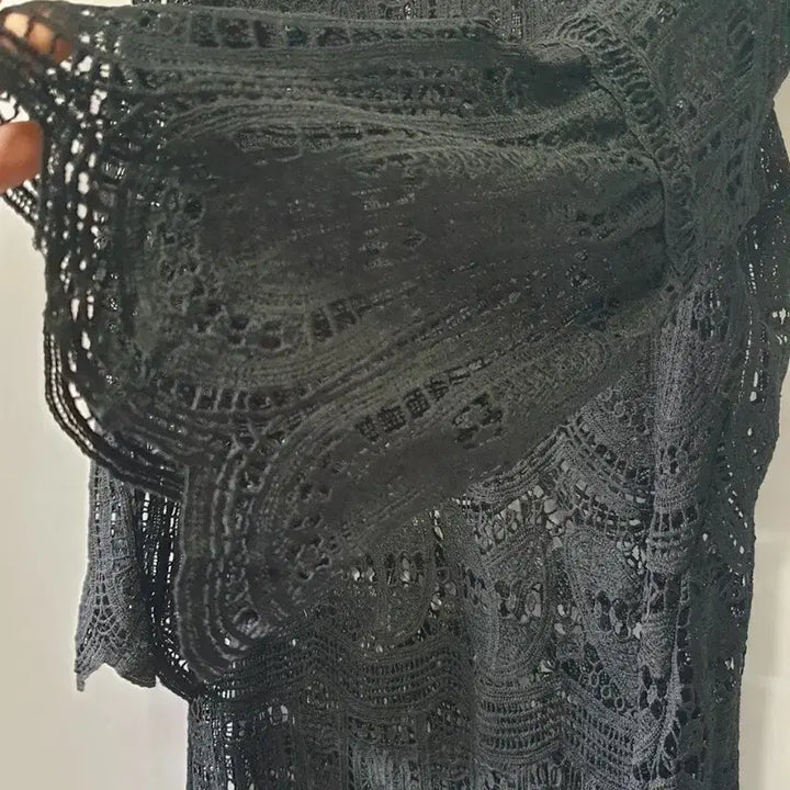 [BUNJANG] Black Lace Punching Dress / 블랙 레이스 펀칭 원피스 55.66