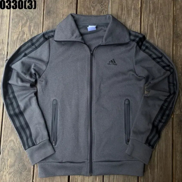 [BUNJANG] Adidas Three-Stripe Training Zip-up Gray 95 Top / 아디다스 삼선 트레이닝 집업 그레이95 0330