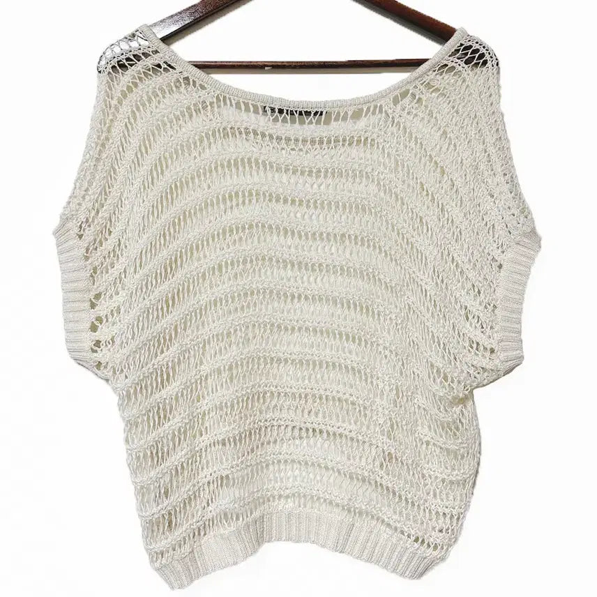[BUNJANG] Vintage Japanese Open Knit Loose Fit Sweater / 일본빈티지 그물니트 루즈 오버핏가오리 니트 모리걸하구미룩갸루y2k히피