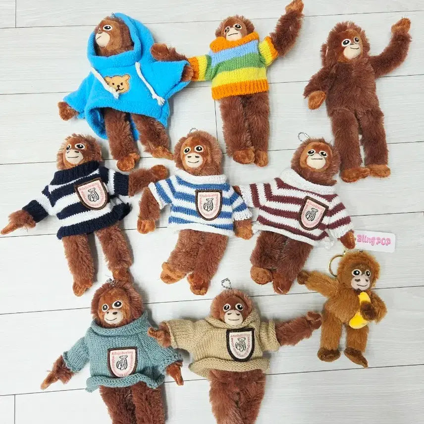 [BUNJANG] Orange Orangutan Monkey Keychain Bundle Set / 오랑이 우랑우탄 원숭이 키링모음 일괄 새상품