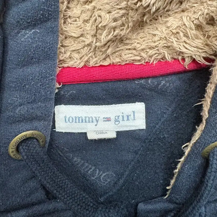 [BUNJANG] Tommy Hilfiger Black Fur Hooded Button Jacket (Size M) / 타미힐피거 블랙 후드 털 버튼 자켓 m사이즈
