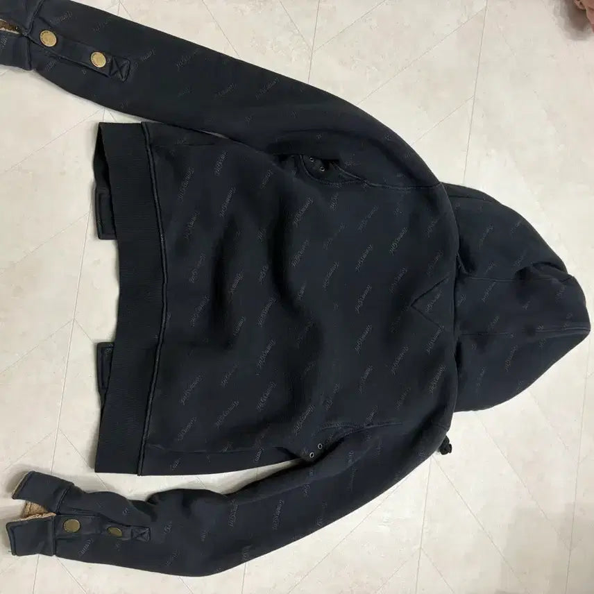 [BUNJANG] Tommy Hilfiger Black Fur Hooded Button Jacket (Size M) / 타미힐피거 블랙 후드 털 버튼 자켓 m사이즈