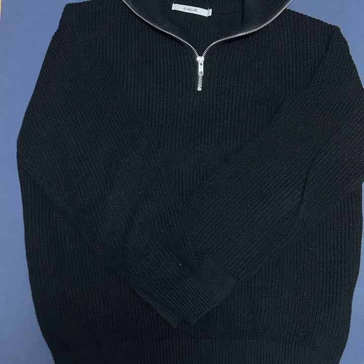 [BUNJANG] Cotton Washable Half Zip-up Knit L / 코튼 워셔블 하찌 하프집업 니트 블랙 L