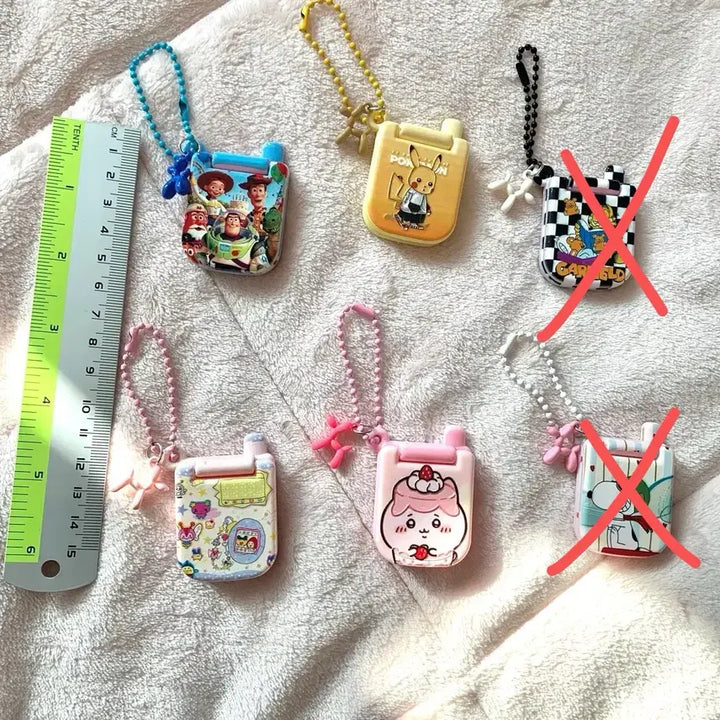 [BUNJANG] Character Acrylic Phone Design Keychain / 캐릭터 아크릴 핸드폰 디자인 군번줄키링