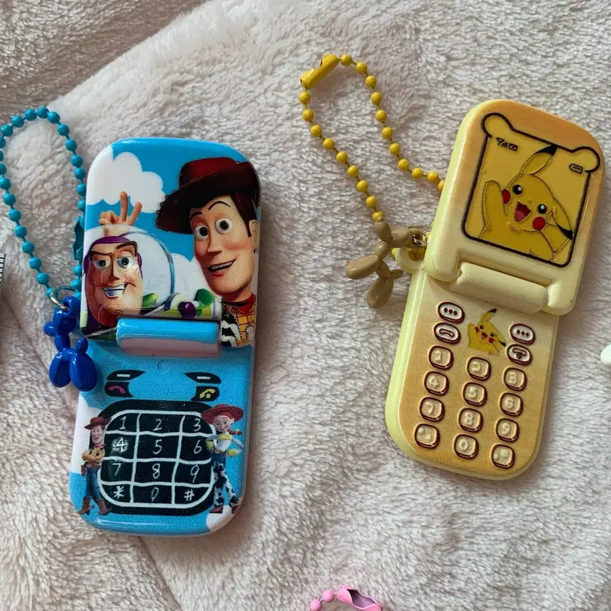 [BUNJANG] Character Acrylic Phone Design Keychain / 캐릭터 아크릴 핸드폰 디자인 군번줄키링