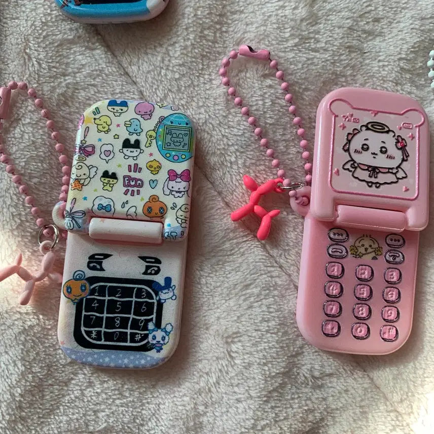 [BUNJANG] Character Acrylic Phone Design Keychain / 캐릭터 아크릴 핸드폰 디자인 군번줄키링