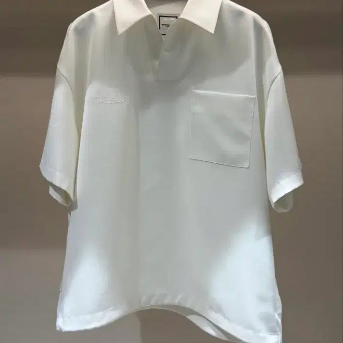 [BUNJANG] Wooyoungmi White Open Polo T-shirt / (50 새제품) 25ss 우영미 화이트오픈 폴로 티셔츠