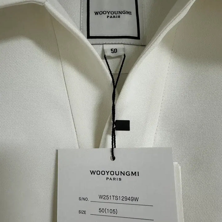[BUNJANG] Wooyoungmi White Open Polo T-shirt / (50 새제품) 25ss 우영미 화이트오픈 폴로 티셔츠