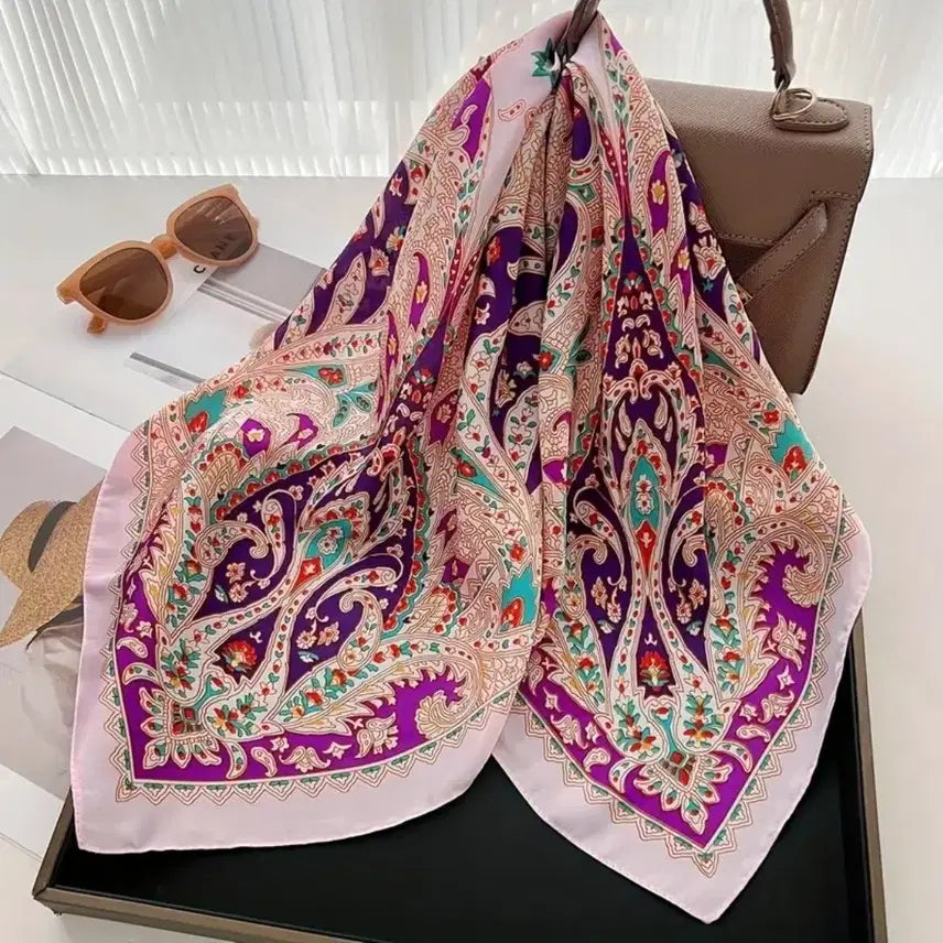 [BUNJANG] Paisley Pattern Scarf Pink/Purple / 페이즐리 패턴 스카프 핑크/퍼플(새상품)