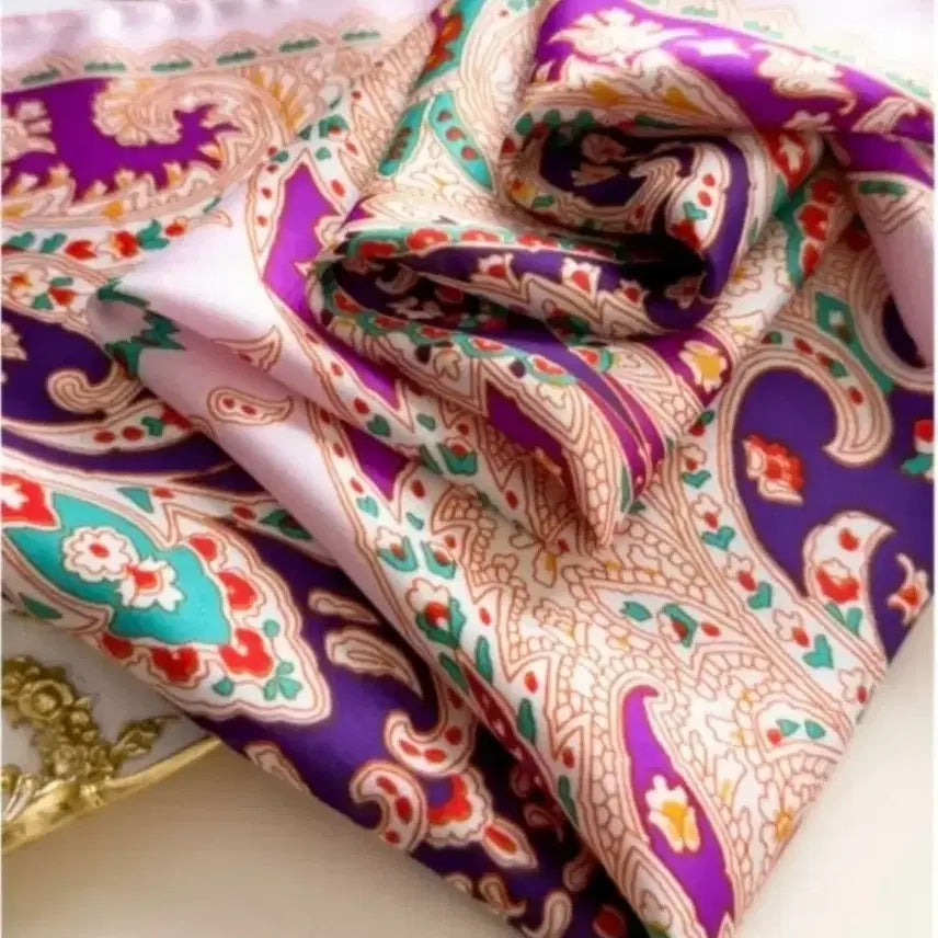 [BUNJANG] Paisley Pattern Scarf Pink/Purple / 페이즐리 패턴 스카프 핑크/퍼플(새상품)