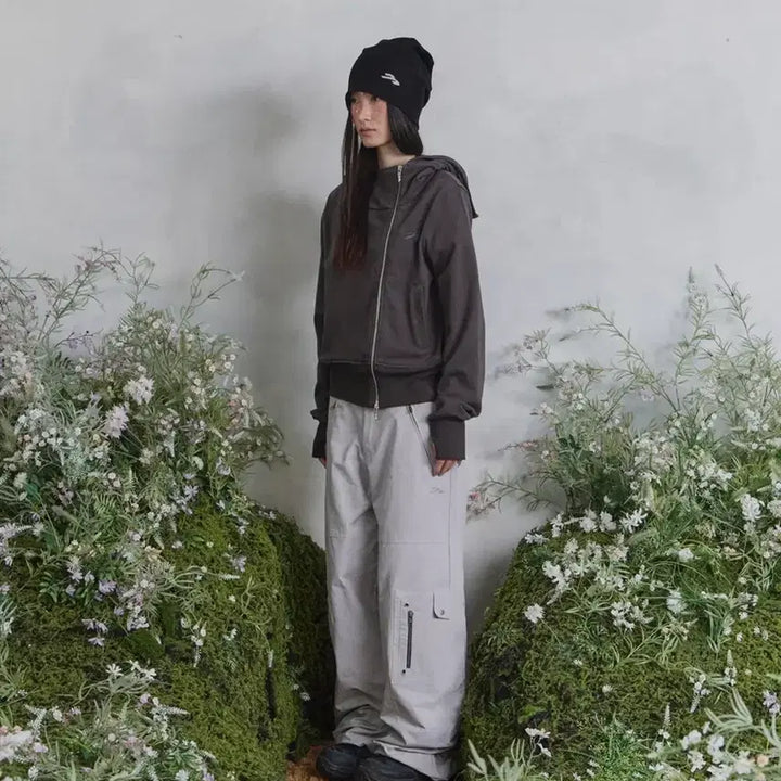 [BUNJANG] Songisongi Magnesium Side Zip Hoodie / 탄산마그네슘 송이송이 혼 아플리케 사이드 지퍼 후드집업
