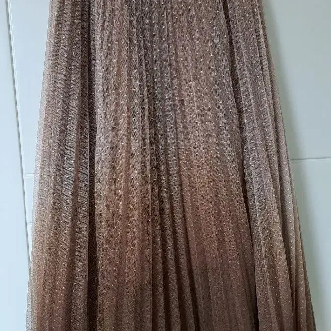 [BUNJANG] Brown Dot Tulle Long Skirt / 브라운 도트 튤 스커트 롱스커트55,새거