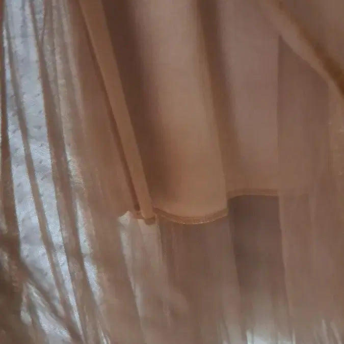 [BUNJANG] Brown Dot Tulle Long Skirt / 브라운 도트 튤 스커트 롱스커트55,새거