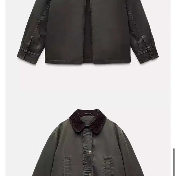 [BUNJANG] ZARA Corduroy Collar Wax Jacket / ZARA 코듀로이 카라 왁스 자켓