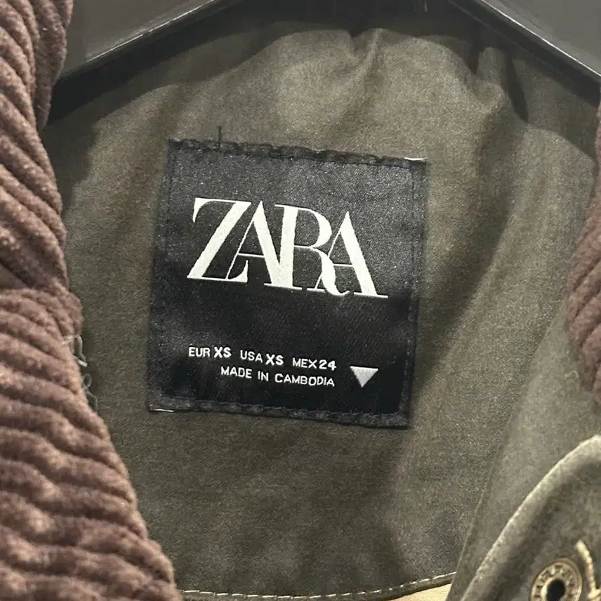 [BUNJANG] ZARA Corduroy Collar Wax Jacket / ZARA 코듀로이 카라 왁스 자켓