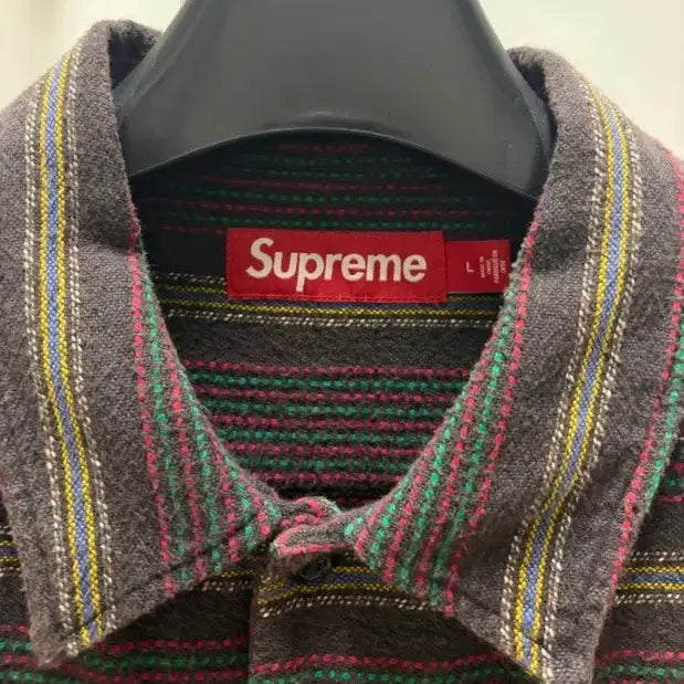 [SOLD OUT] 슈프림 우븐 스트라이프 셔츠 페이디드 블랙-24FW[L]