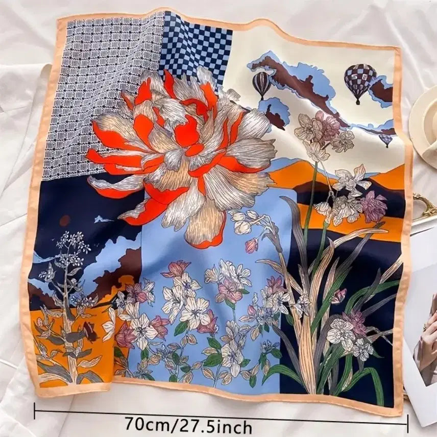 [BUNJANG] Floral Pattern Scarf / 플라워 패턴 스카프(새상품)